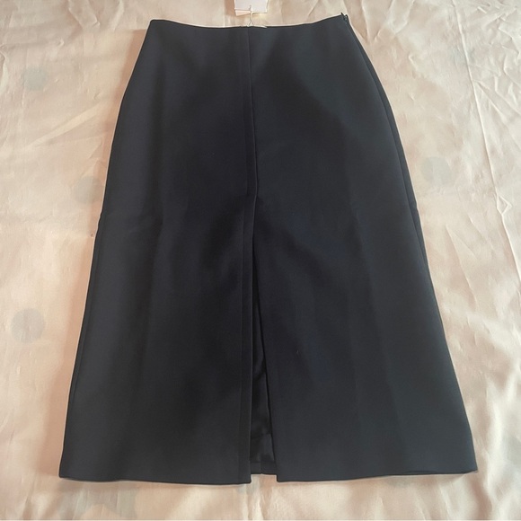NEW! Sezane- Eloane Black Midi Skirt with Slit Wool Blend Size US L/ UK 40 - Picture 3 of 10